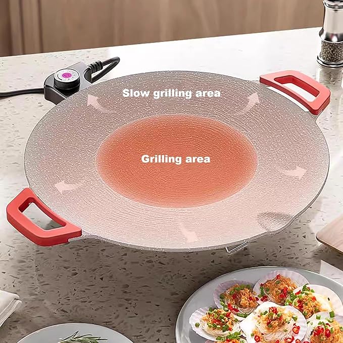 Indoor Grills Electric Smokeless – Nonstick Electric Griddle for Indoor Use, Fast-Heating Compact & Versatile Cooking for Steaks, Pancakes, and BBQ (15.7inch)(11.8in)