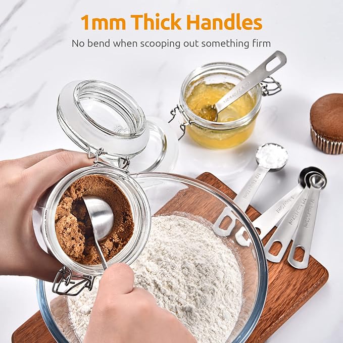 U-Taste 18/8 Stainless Steel Measuring Spoons Set for Dry and Liquid Ingredients(Set of 7), and Upgraded Measuring Cups and Spoons Set of 10 with Reinforced Welded Handle (Color)
