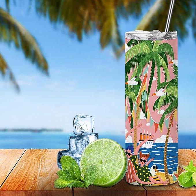 25 Pack 20oz Sublimation Tumblers Bulk With Flat Edge, 20OZ Flat Sublimation Tumbler Blank, Skinny Straight Stainless Steel Blanks Cups with Individual Box(25, 20OZ)