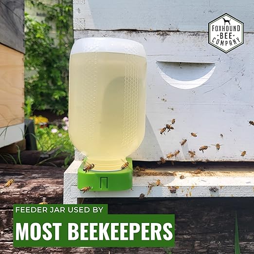 Foxhound Bee Company - Extra Large Plastic Feeder Jars with UV Protection, Small Mouth Neck, Holds Over 1/2 Gallon, Designed for Beekeepers