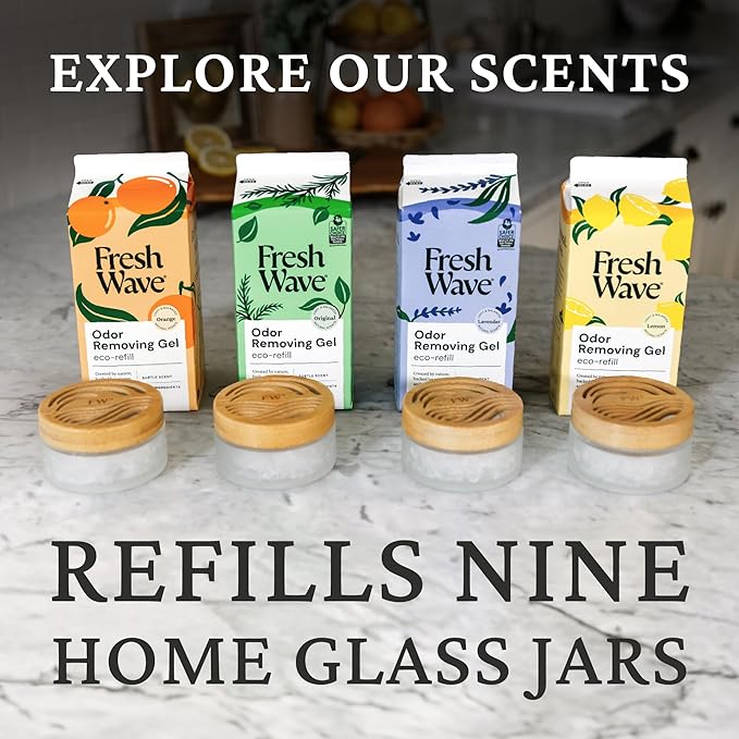 Fresh Wave Original Scent Odor Removing Gel Refill, 63 oz. | Safer Odor Absorbers for Home, Cooking, Trash, & Pets Areas | Natural Plant-Based Odor Eliminator