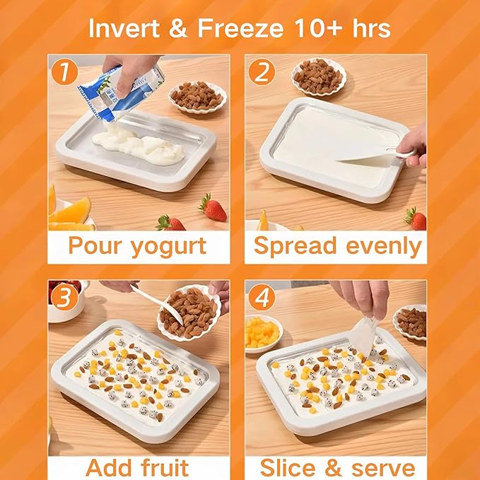 Ice Cream Roll Maker Rolled Ice Cream Machine, Sweet Spot Pan, Instant Cold Plate, Ideal for Making Rolled Ice Cream Soft Serve Slushies Frozen Yogurt Sorbet and Gelato (Summer Blue)