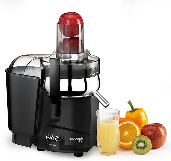 Kuvings Centrifugal Juicer, Black, 12.9 x 8.2 x 16 inches