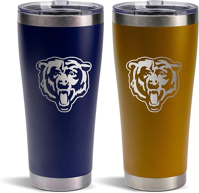 The Memory Company Officially Licenced NFL 30OZ Tumbler Set - 2-Pack Home & Away Stainless Steel Insulated Tumblers with Straws, Double Wall Vacuum Sealed Football Fan Drinkware