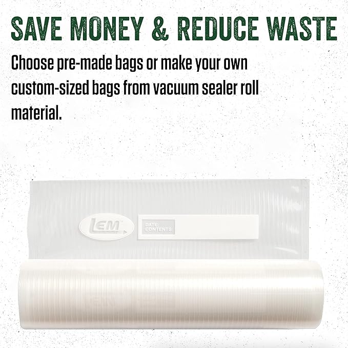 LEM Products MaxVac Combo Pack of Vacuum Sealer Bags and Rolls, Compatible with Major Vacuum Sealer Brands