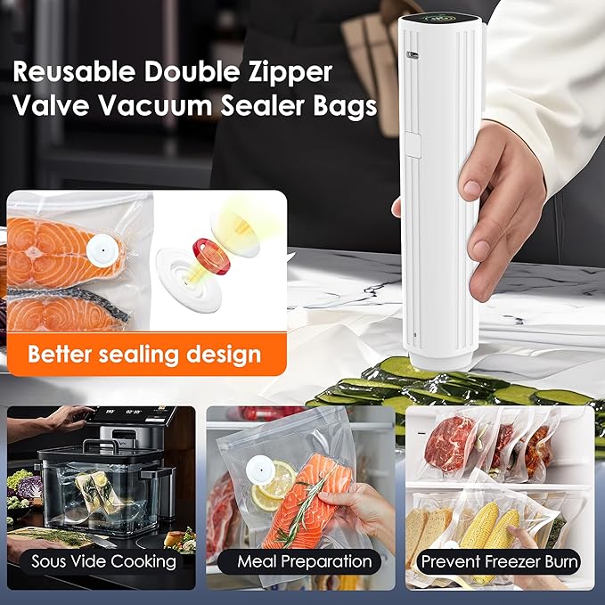 Vacuum Sealer Bags,Reusable Vacuum Sealer Bags,Can Withstand More Than 100 Washes,Large Size (30 Bags)