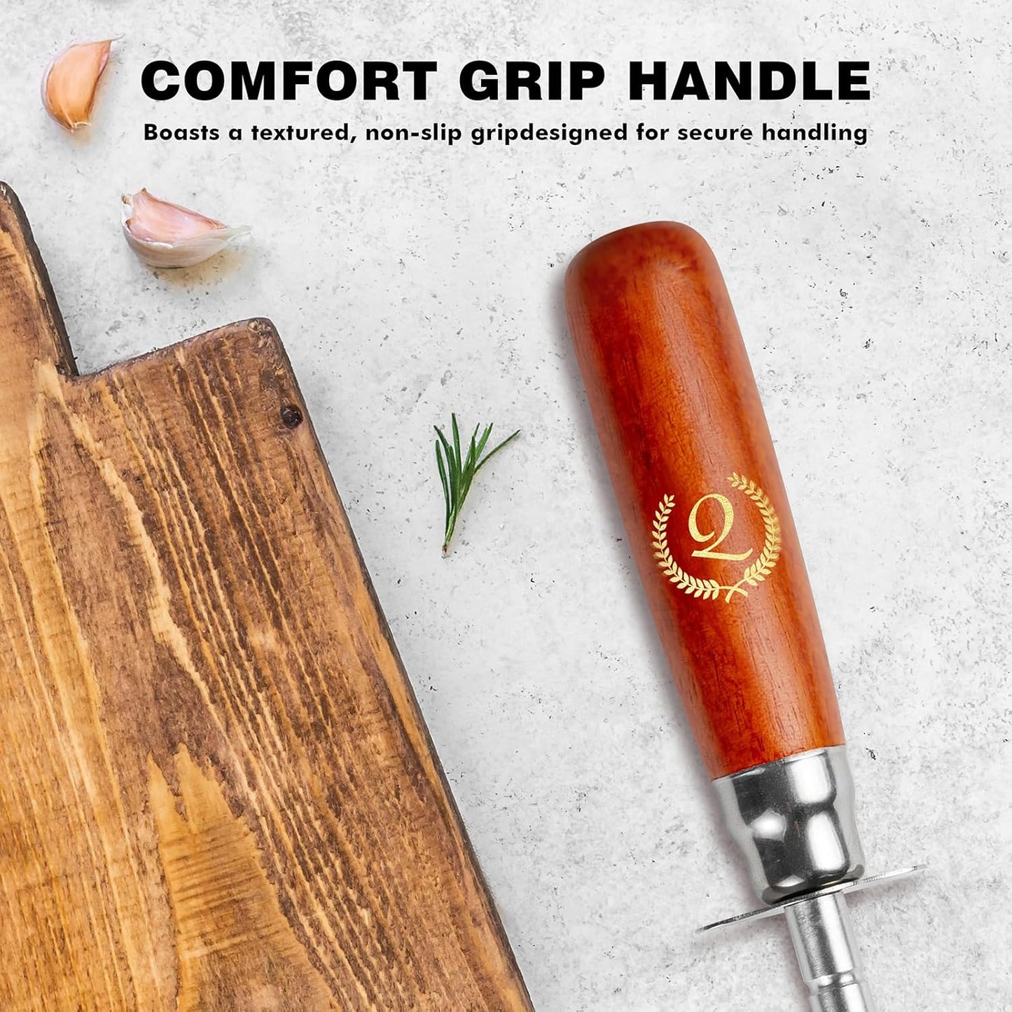 Knife Sharpener Rod, Kitchen Knives Sharpener Carbon Steel Professional Knife Sharpening Steel, Honing Rod with Hanging Holes (13 inches), Q