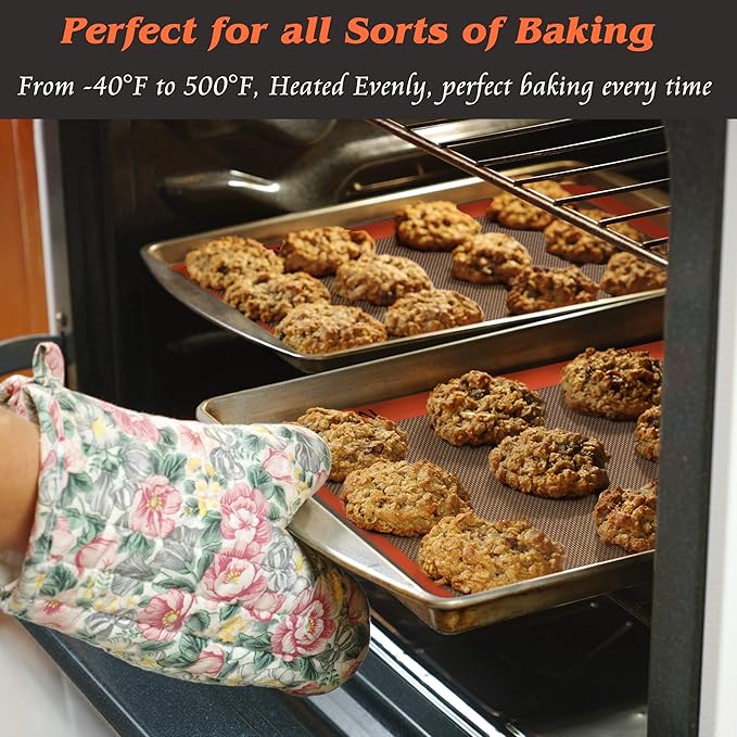 Silicone Baking Mats Set of 2 Square Non-Stick Reusable Air Fryer Linner - Best German Silicone - 9 inch
