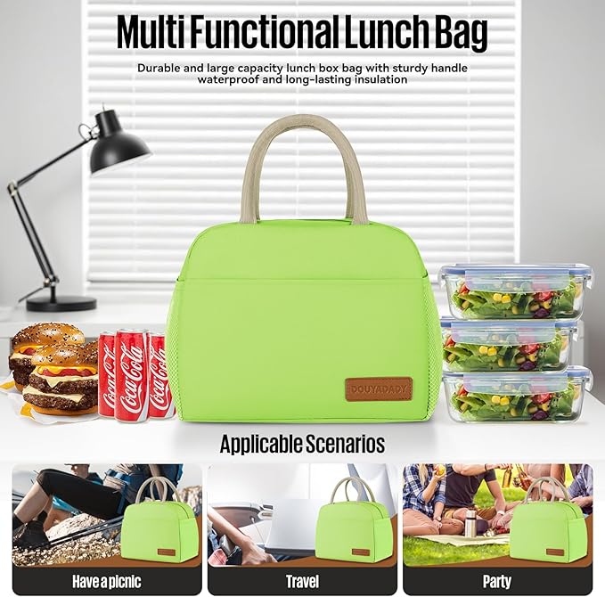 douyadady Lunch Bag Women/Men Lunch Box Women/Men (green)
