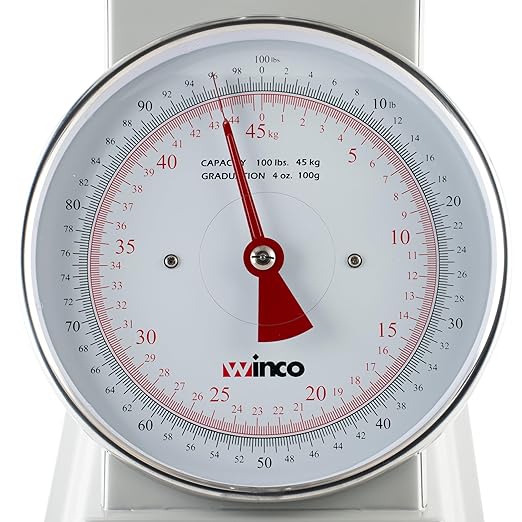 Winco Analog Receiving Scale with Dial, 100 Pound, 9"