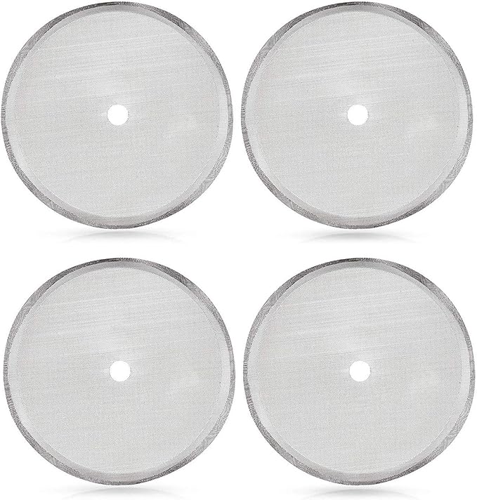 Secura French Press Replacement Screens, Stainless Steel Reusable Mesh Filter for 50 Ounce, 1.5 Liter Coffee Press, 4 Pack