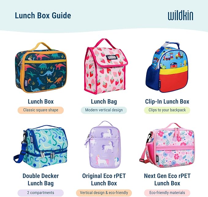 Wildkin Kids Two Compartment Insulated Lunch Bag – Keeps Food Hot or Cold, Easy-Clean Lining, Leak-Resistant & BPA-Free – Boys & Girls, Ideal for School, Travel & Daycare – Wildflower Bloom