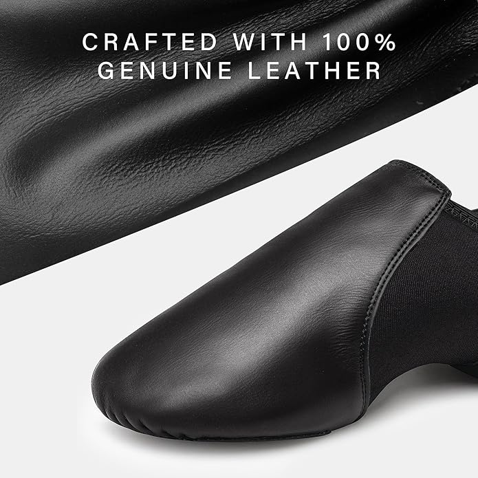 Stelle Jazz Shoes for Women Men Leather Upper Slip-on Dance Shoes Unisex