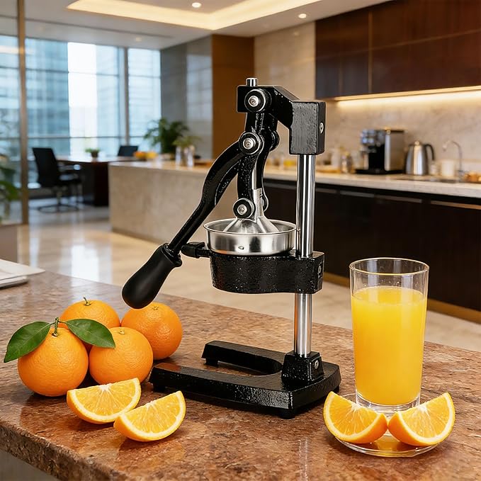 Cast Iron Juicer, Cast Iron Juicer Hand Press Heavy Duty, Peel-Free Juicing, Professional Lemon Orange Pomegranate Squeezer, Effortless, Stable, Easy Clean for Home, Bar, Commercial Use