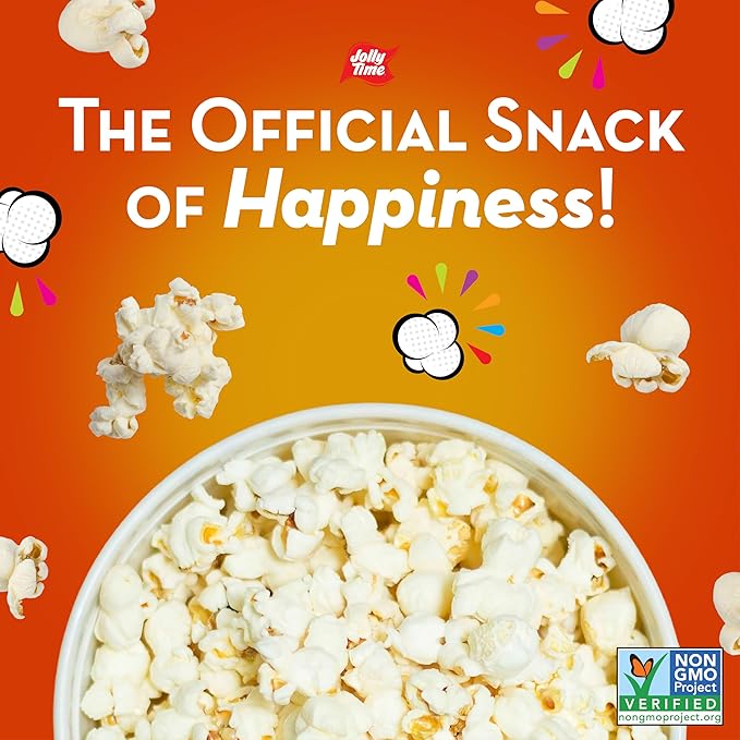 Jolly Time Simply Popped, Vegan, Dairy Free Microwave Popcorn, 3oz Sharing Bag, 3 Bags Per Carton (Simply Popped Sea Salt, 3 Ounce (Pack of 12))
