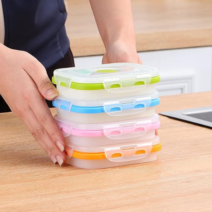 Small 12oz Collapsible Silicone Food Container (1.5 Cups) Compact Lunch, Snack & Leftover Storage BPA-Free, Leak-Resistant Lid, Microwave, Freezer & Dishwasher Safe, Space-Saving Portable Bento Box