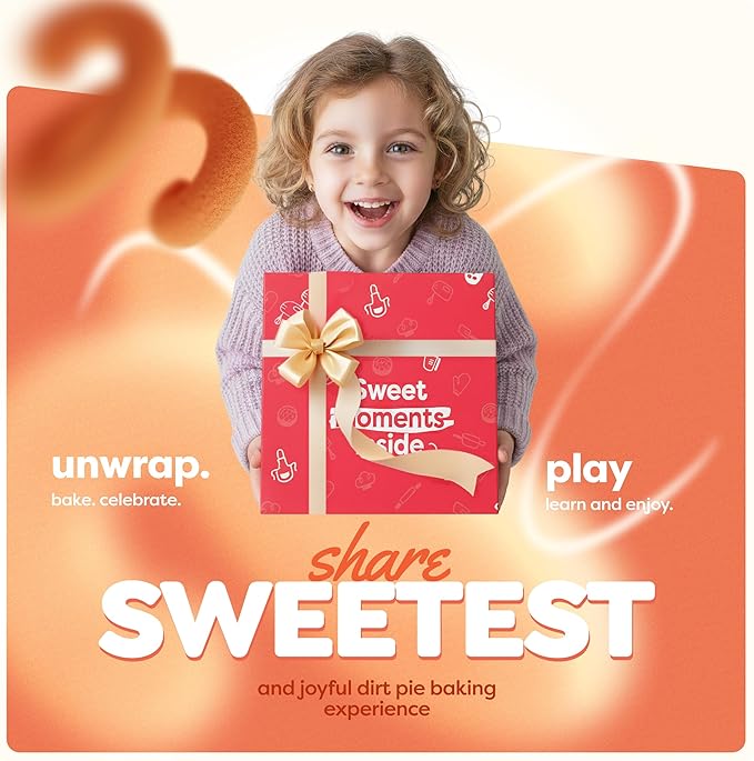 BAKETIVITY Dirt Pie Kids Baking Kit | Delicious Chocolate Cake Kids Baking Set for Girls & Boys | Baking Set for Kids with Pre-Measured Ingredients | Perfect Family Gifts for Cooking Lovers Ages 6-12