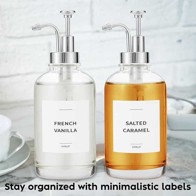 Spaceneat Olive Oil Dispenser Bottle for Kitchen & Coffee Syrup Dispenser Bundle, Silver