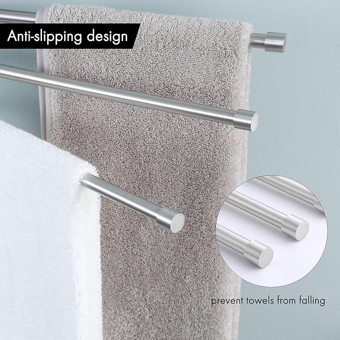 KES Bathroom Swivel Towel Rack 13.8 Inch Swing Arm Wall Mount Swing Out 4-Arm Towel Holder, SUS304 Stainless Steel Brushed Finish, A2102S4-2