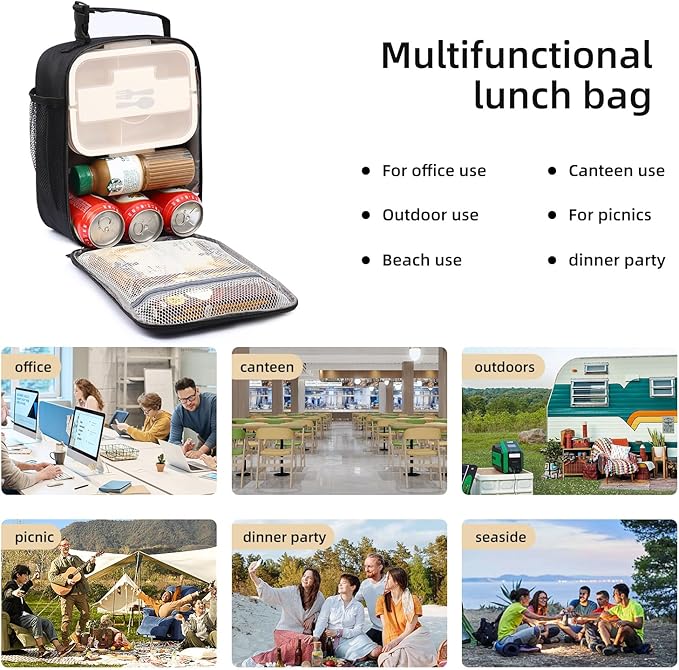 Lovoeo Lunch box Lunch bag for men women Insulated Lunchbox Lunch bags for Work Picnic Travel (Thicken green)