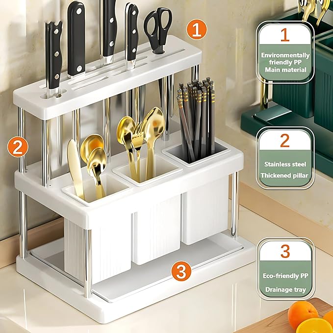Multi-Functional Kitchen Storage Rack – Premium Organizer for a Clutter-Free Space(white)
