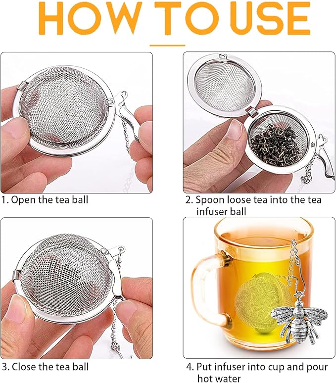 TeaSanavie Handmade Honey Bee Tea Infuser - Strainer for Loose Leaf Tea & Spices