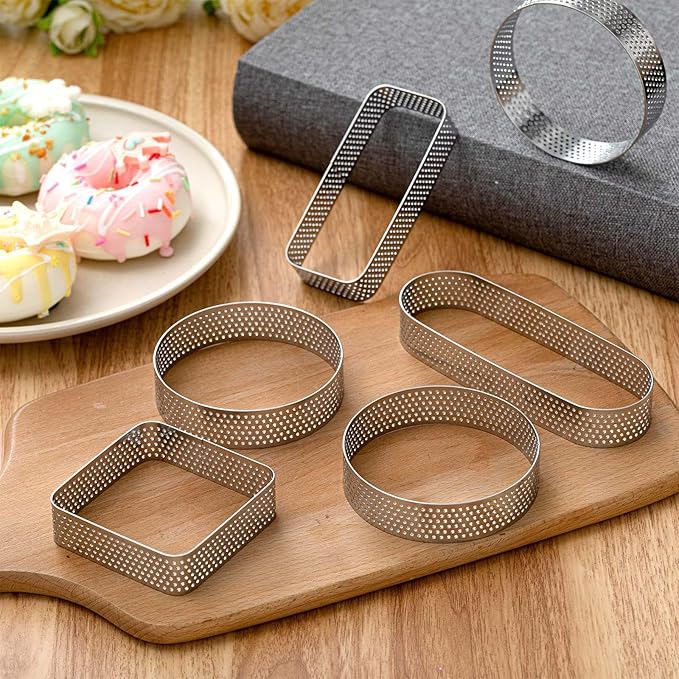 Teenyyou French Tart Baking Kit for Adults, Parisian Cooking Tools for Pastry Dessert, Christmas Baking Gifts for Women Men Beginners, Perforated Tart Rings Mat Pastry Making Kitchen Cooking Supplies