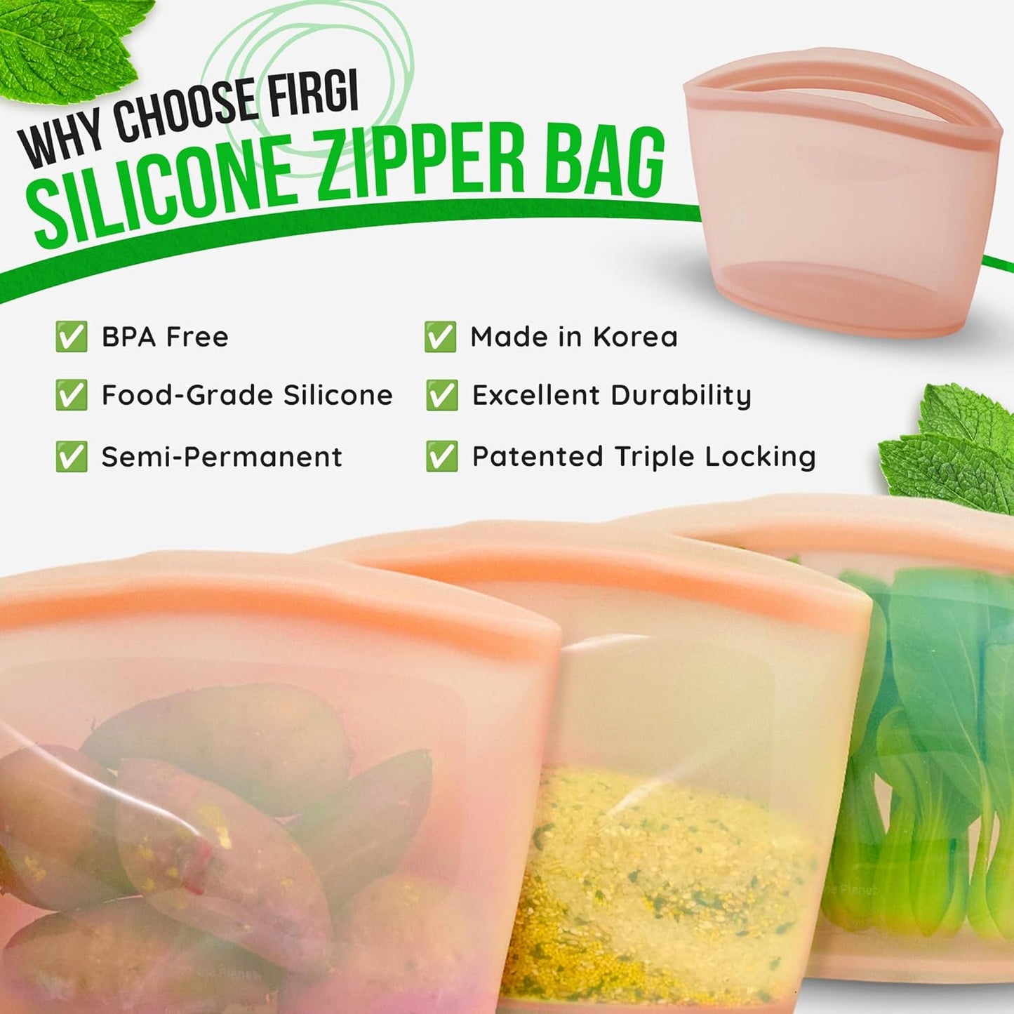 Reusable Silicone Food Storage Bags 10.6Cup (84oz), Airtight Food Storage Containers Food Grade Silicone Snack Bags, BPA Free Food Storage Container, Microwave Safe, Sous Vide Container, White