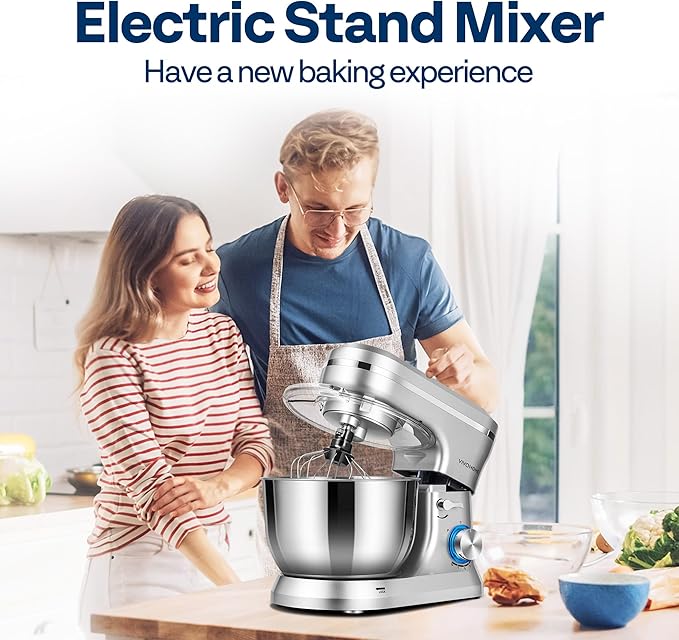 VIVOHOME 4.75 Quart Stand Mixer, 8 Speed Kitchen Electric Food Mixer with VIVOHOME Stand Mixer, 660W 10 Speed 6 Quart Tilt-Head Kitchen Electric Food Mixer