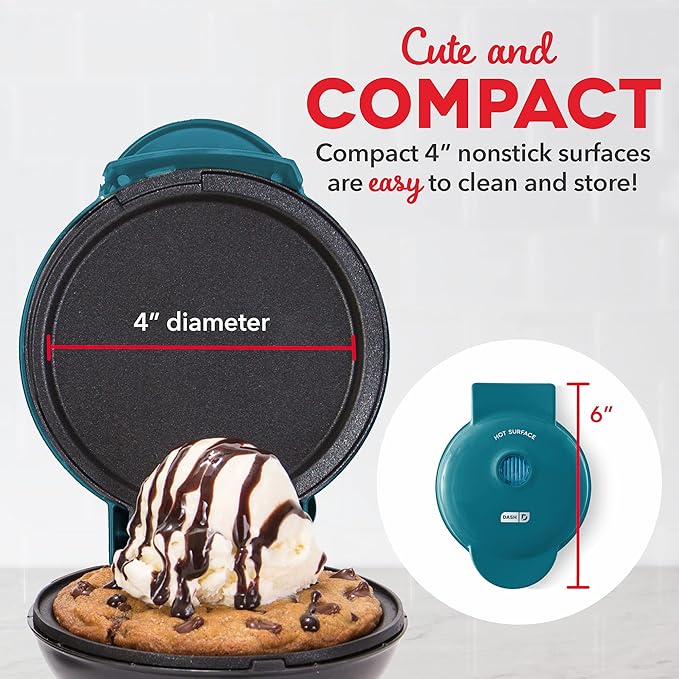 Dash Mini Maker Set - Customized Treat Maker - Supports Multi-Function Cooking - Easy Cleanup and User-Friendly Design - Coral, Mint & Teal - Waffle, Griddle & Heart Shaped Waffle Irons