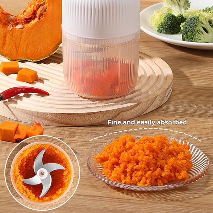 2026 Upgraded Electric Garlic Chopper, Mini Portable Veggie Cutter, USB Rechargeable, 350ML Portable Cordless Mini Food Processor for Nuts Chili Onion Minced Meat and Spices (2PCS-B)