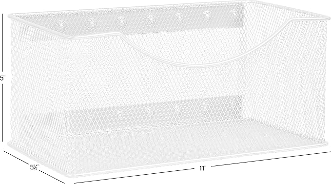 Ybmhome Wire Mesh Magnetic Storage Basket, Trash Caddy, Container, Desk Tray, Office Supply Organizer Silver for Refrigerator/Microwave Oven or Magnetic Surface in Kitchen or Office (8, Large (White))
