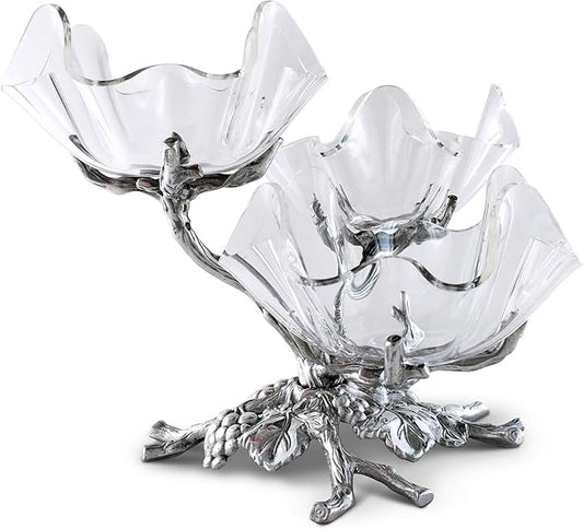 Arthur Court Grape 3-Tier Acrylic Bowl Stand