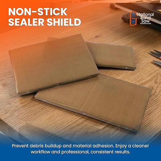 National Band Saw Heat Seal Non-Stick Cover – Compatible with Commercial Heat Sealer Models 102A, 500A, 625A, 700ES-D, and More – Durable Teflon Replacement Part for Food Packaging Equipment - 7 Pack