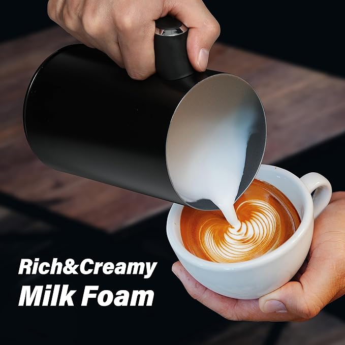 Simple Deluxe 4-in-1 Milk Frother, Electric Milk Steamer 240ml/8.12oz Automatic Hot and Cold Milk Foam Maker and Milk Warmer for Latte, Macchiato, Cappuccinos