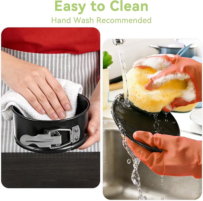 USLAI Springform Pan, 4 Inch Nonstick Cheesecake Pan with Removable Bottom, Easy to Clean, Ideal for Baking Mini Cheesecakes, Pies, Pizzas and Quiches - Set of 4
