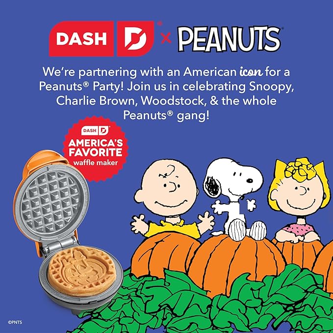 Peanuts x Dash Snoopy Jack-o-Lantern Mini Waffle Maker