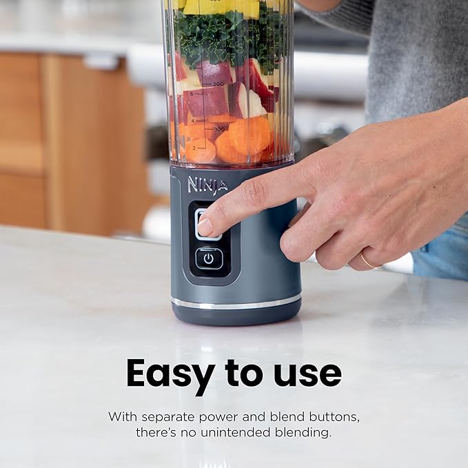 Ninja Blast Portable Blender, Cordless, 18oz. Vessel, Personal Blender For-Shakes and Smoothies, BPA Free, Leakproof-Lid and Sip Spout, USB-C Rechargeable, Dishwasher Safe Parts, Denim Blue, BC151ND