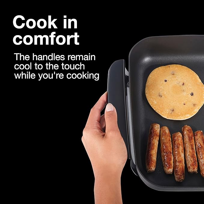 Proctor Silex Electric Skillet with Lid, 116 sq. in. Nonstick Cooking Surface for Frying, Sauteing, Simmering and Braising, Adjustable Temp 200° to 400° F, Black (38526PS)