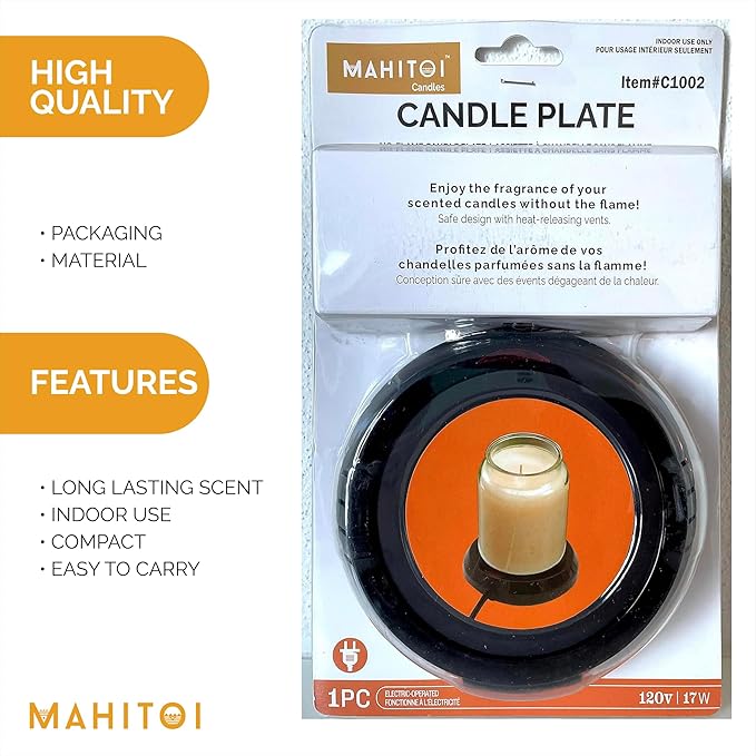 Durable Heavy Portable Large Warmer Safe Plate for Candle Jar & Mug Warmer, Space Black Pack