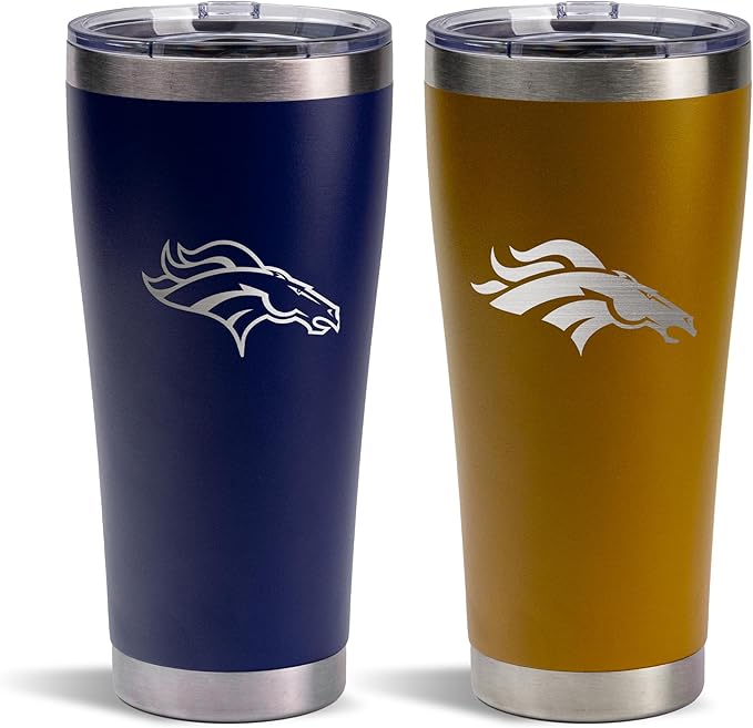 The Memory Company Officially Licenced NFL 30OZ Tumbler Set - 2-Pack Home & Away Stainless Steel Insulated Tumblers with Straws, Double Wall Vacuum Sealed Football Fan Drinkware