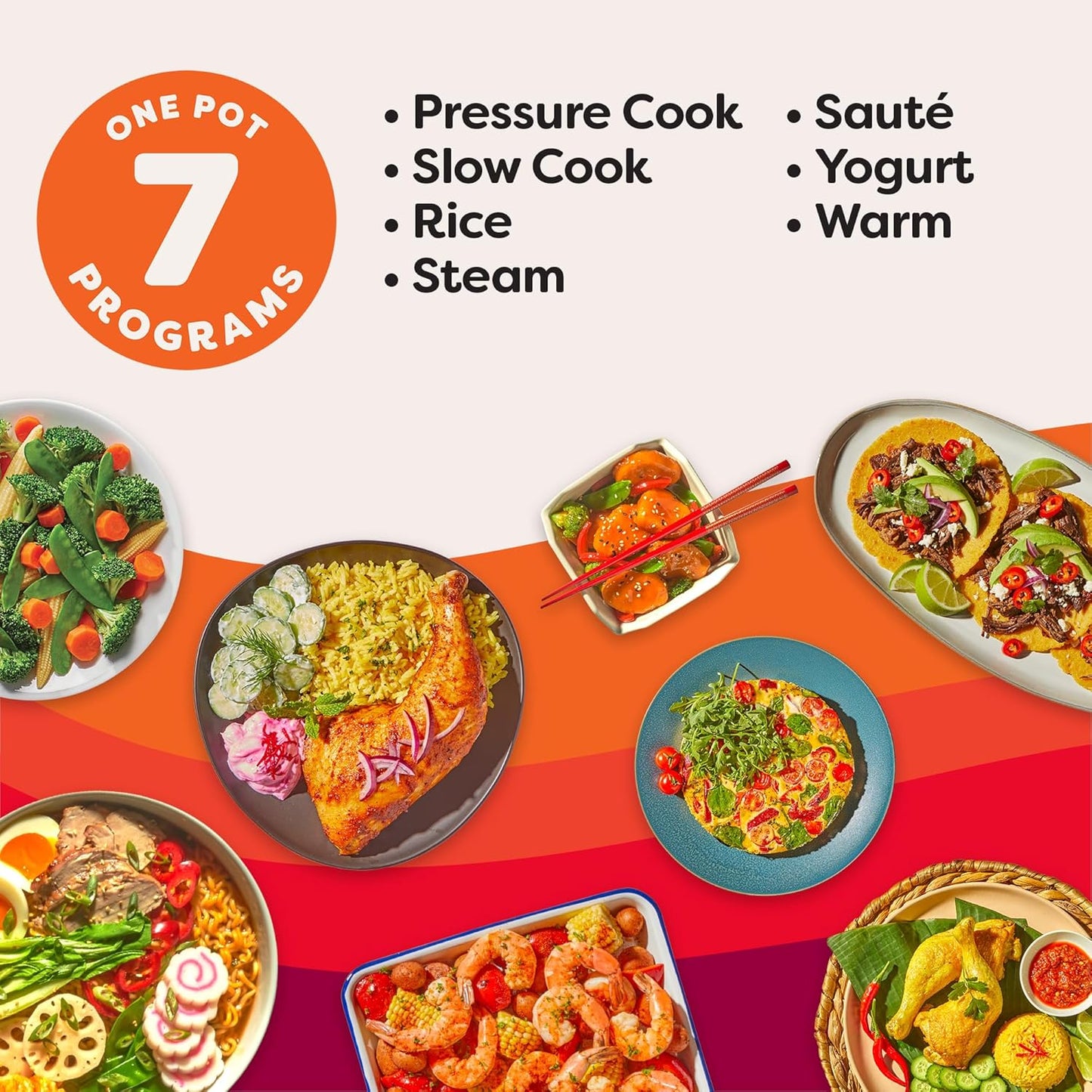 Instant Pot 7.5QT RIO Wide, 7-in-1 Electric Multi-Cooker, Pressure Cooker, Slow Cook, Rice, Steamer, Sauté, Yogurt & Warmer, Wide Base, Large Searing Base, WhisperQuiet Steam Release