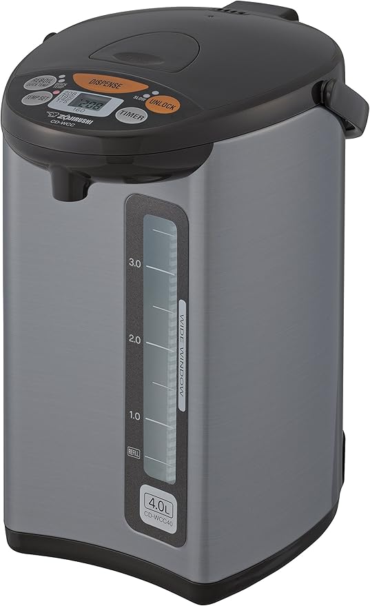 Zojirushi NS-TSC18 Micom Rice Cooker and Warmer, 10-Cups & Micom Water Boiler & Warmer, 135 oz. / 4.0 Liters, Silver