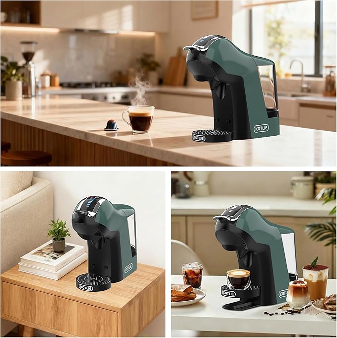 KOTLIE EM-308B Espresso Machine, Single Serve Coffee Maker Compatible with Multiple Capsule Types, Ground Coffee, and ESE Pods, 3 Temperatures, 7 Water Volume Levels, 34 Oz（Green）