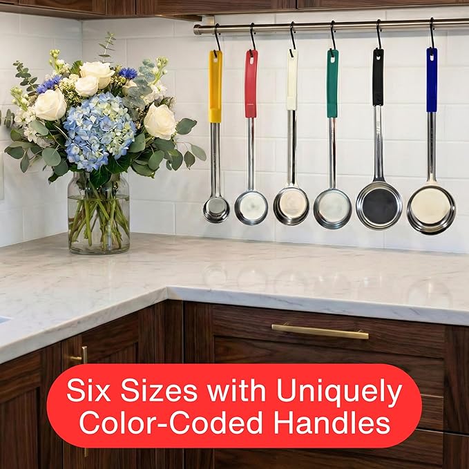 4 Ounce Solid Stainless Steel Portion Control Ladle Spoon for Measuring and Serving; Commercial Grade Serving Scoops [Pack of 12]