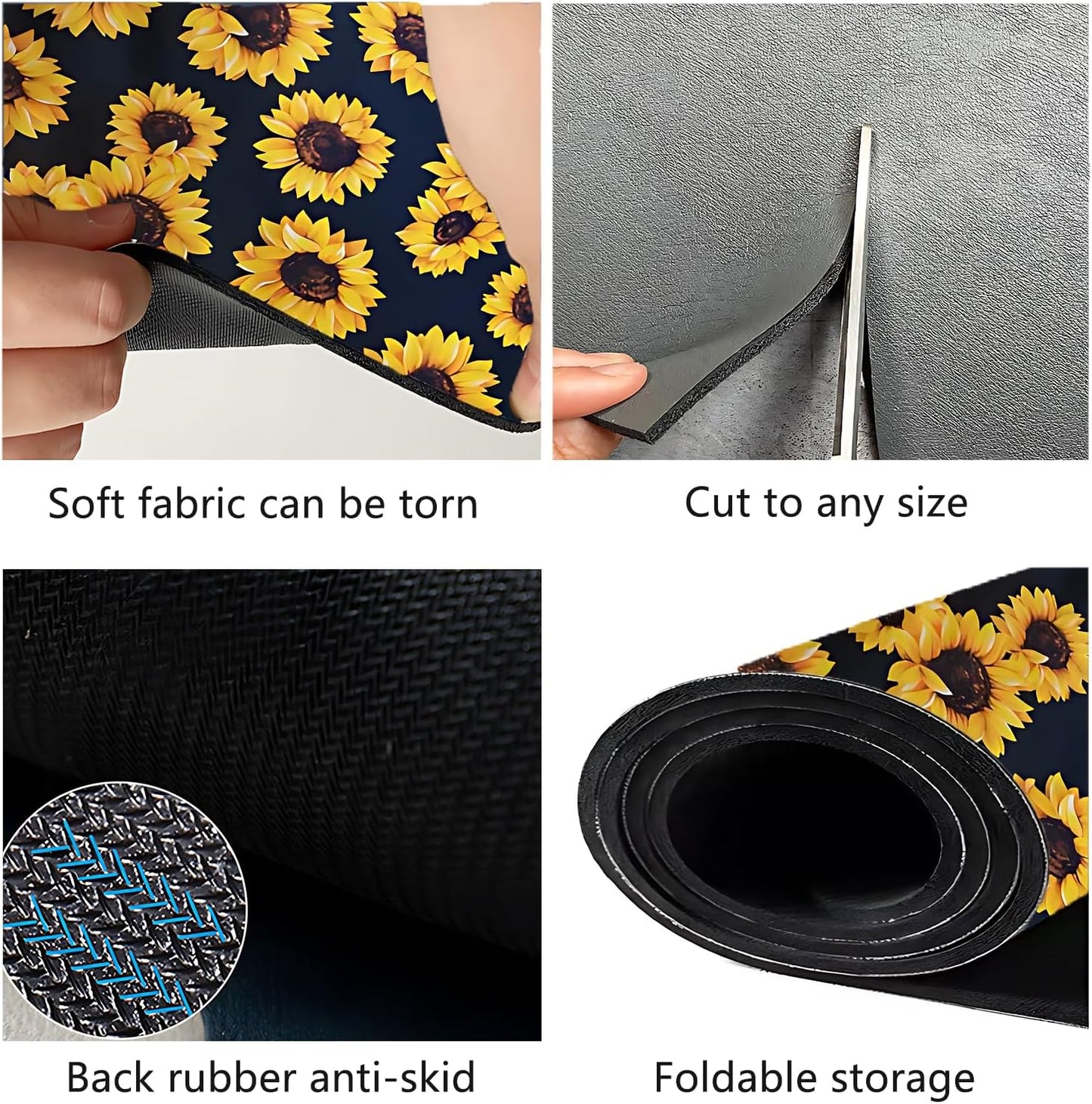 Dish Drying Mat Foldable Fall Kitchen Drying Mat Absorbent Sink Mat Multi-Purpose Coffee Pad Easy To Clean,Kitchen Gadgets,sunflower decor(sunflower) (18inches*30inches)