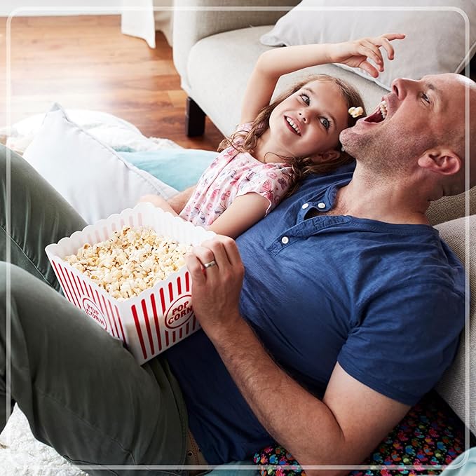 Nostalgia Movie Theater Style Popcorn Packets for Popcorn Machine, All-in-One Popcorn Kernels, Butter Flavored Coconut Oil, Seasoning Salt, 8oz Packs, 24 Count