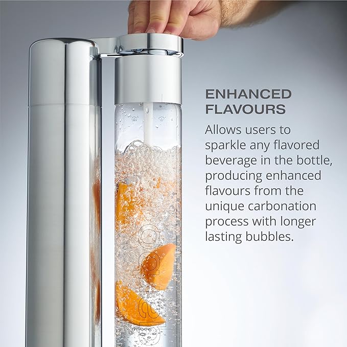 Twenty39 qarbo CLASSIC Sparkling Water Maker Machine - Soda Beverage Carbonator for Home, Seltzer & Carbonated Beverage Dispenser, Water Carbonation Fizz Maker (Metallic Red)