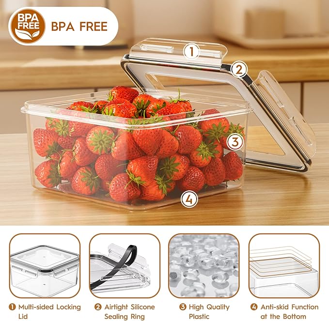 40 PCS Food Storage Containers with Lids Airtight (20 Containers & 20 Lids), Leak proof Meal Prep Container Set for Kitchen Storage, BPA-free, PVC-free Plastic, Microwave/Dishwasher Safe, Labels & Pen