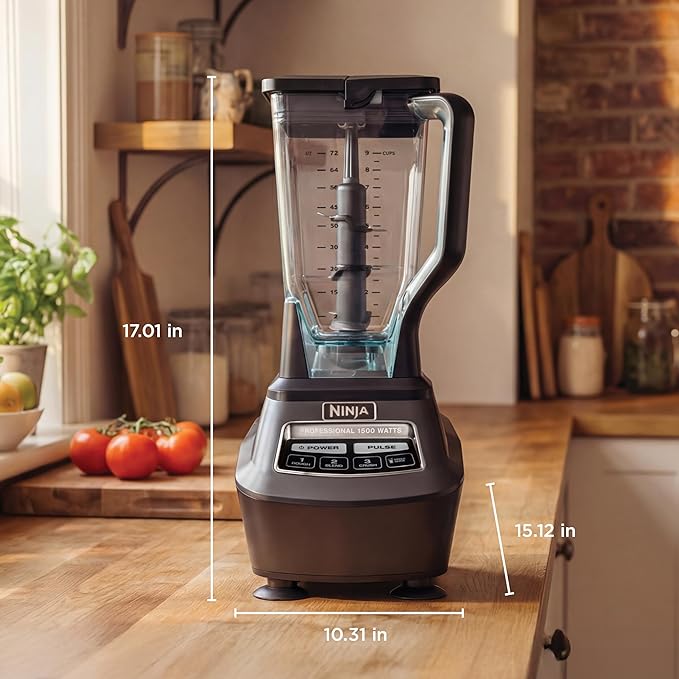 Ninja Kitchen System | 8-Cup Food Processor Bowl & 72 oz. Blender All-in-One | With (2) 16 oz. To-Go Cups | For Smoothies, Ice Crushing, Dough & More | 1500 Watt | Black | BL770